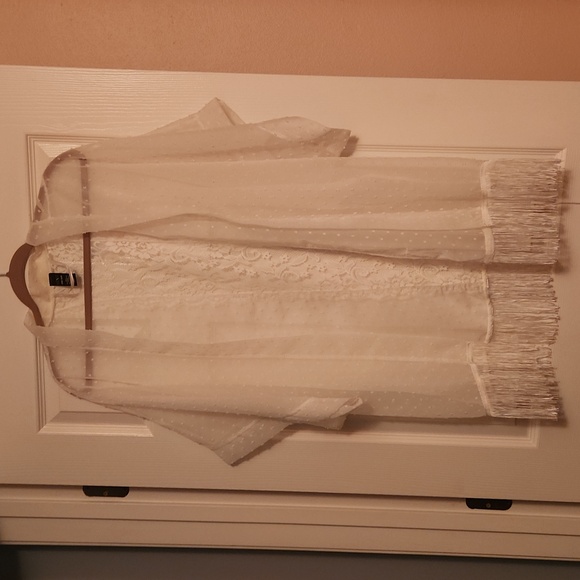 Mix It Sheer White Cardigan - Picture 1 of 3